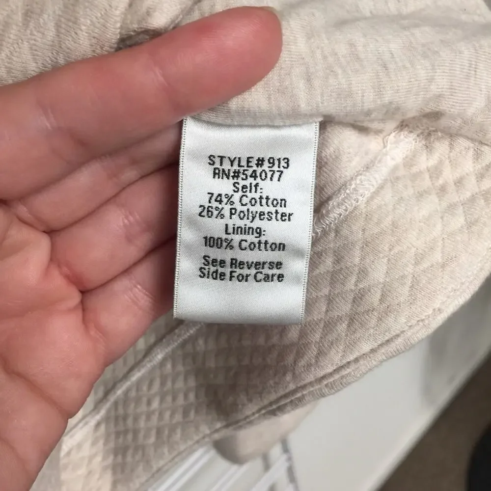 Cabi Oatmeal Textured Knit Moto Jacket, Size L with Slit‎ Pockets - Picture 4 of 5